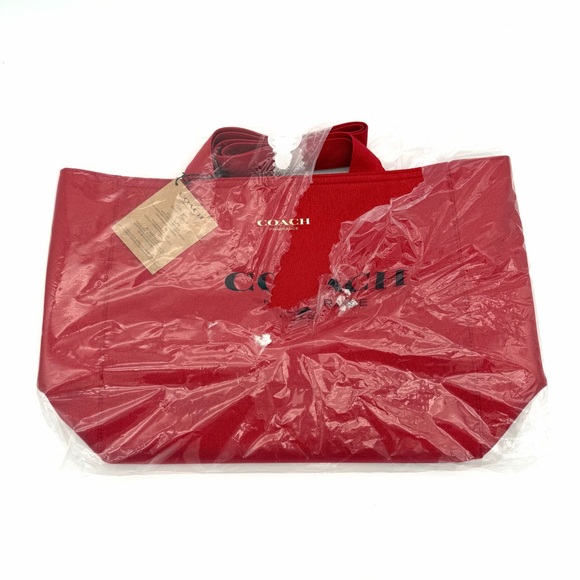 NWT New Coach Fragrance Tote Bag Carry On All Red Handbag Handles Flexible - Picture 4 of 4